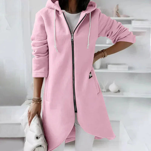 Levoire | Pull À Capuche Long Avec Fermeture Éclair Pour Femmes