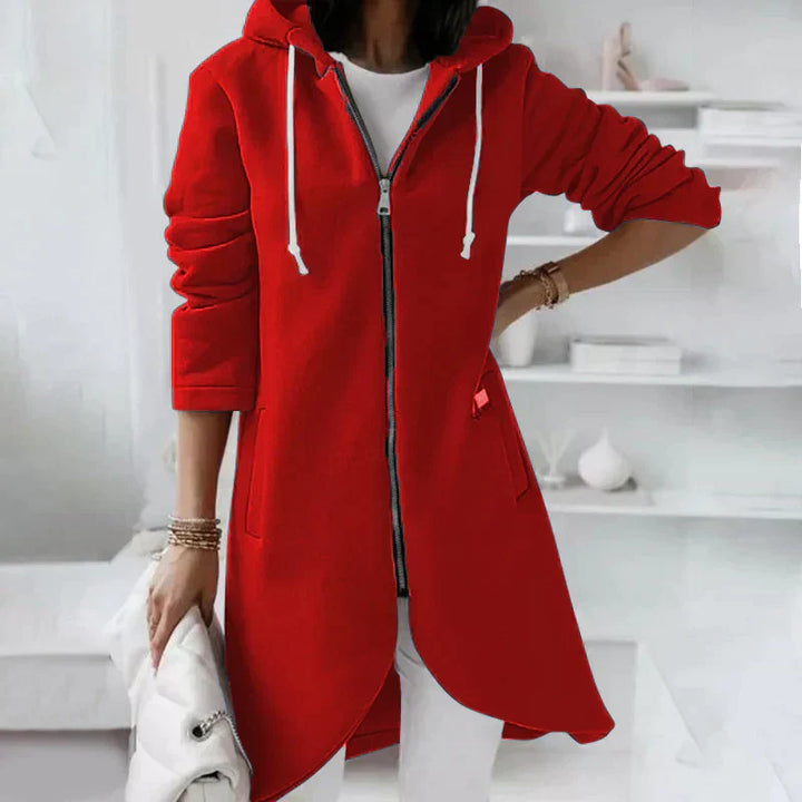 Levoire | Pull À Capuche Long Avec Fermeture Éclair Pour Femmes Rot