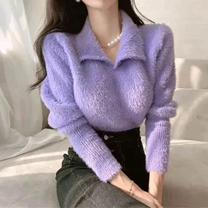 Levoire | Pull Avec Col Peter Pan Lilas Une taille pour tous