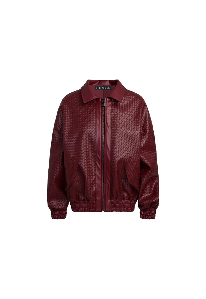 Levoire | Veste Bomber En Simili Cuir Tissé