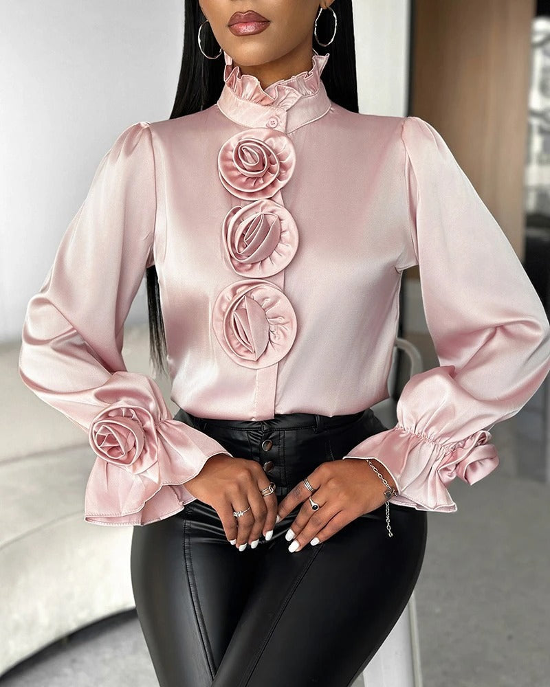 Levoire | Jupe Volants Motif Rose Rosa