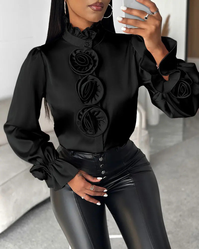 Levoire | Jupe Volants Motif Rose