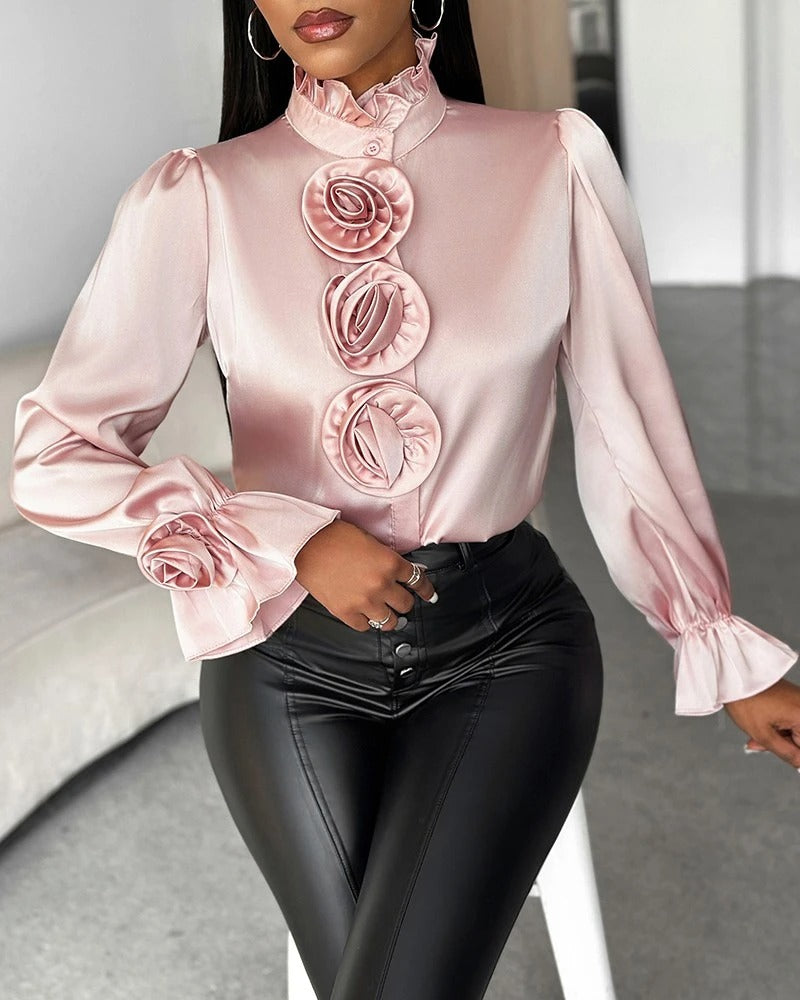 Levoire | Jupe Volants Motif Rose