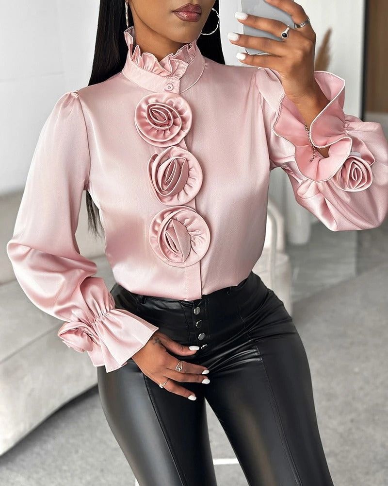 Levoire | Jupe Volants Motif Rose