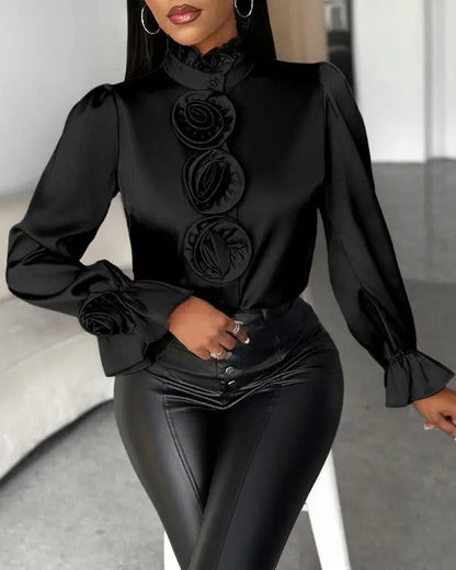 Levoire | Jupe Volants Motif Rose