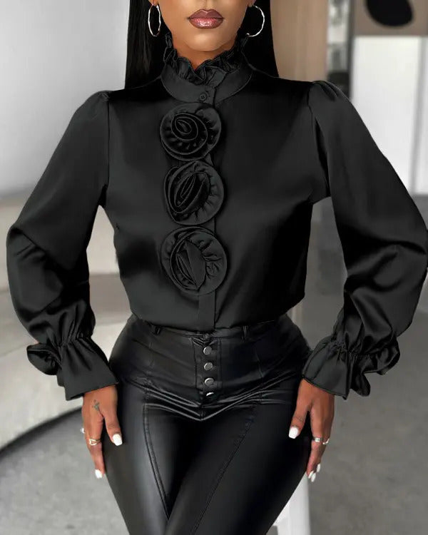 Levoire | Jupe Volants Motif Rose