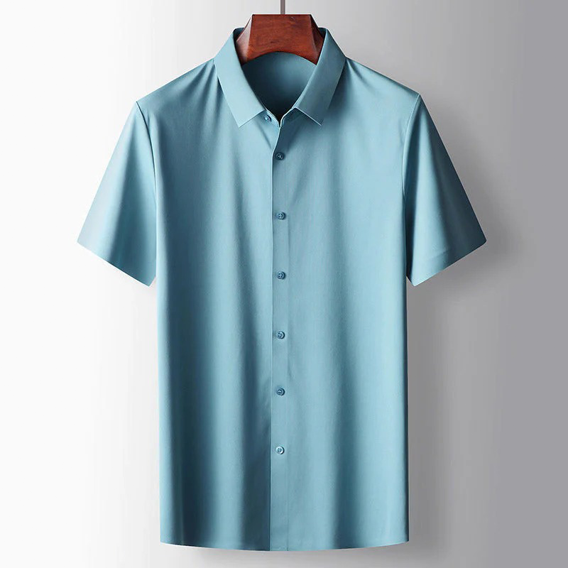 Levoire | Chemise en soie décontractée Bleu clair