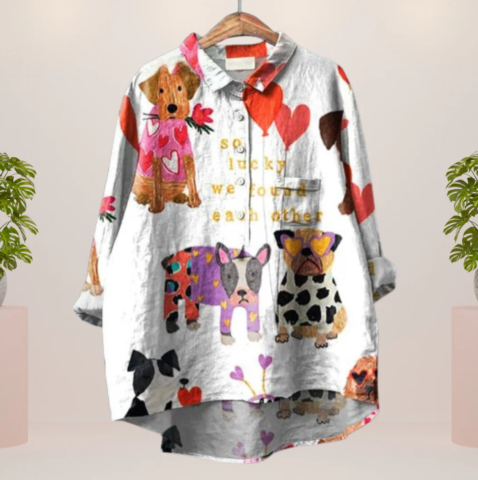 Levoire | Pull artistique Chien Blanc