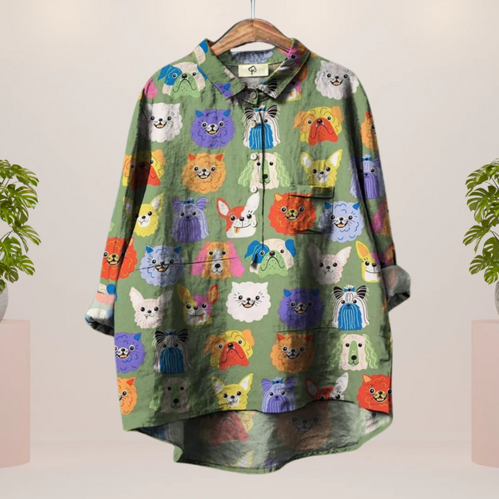 Levoire | Pull artistique Chien Jouer