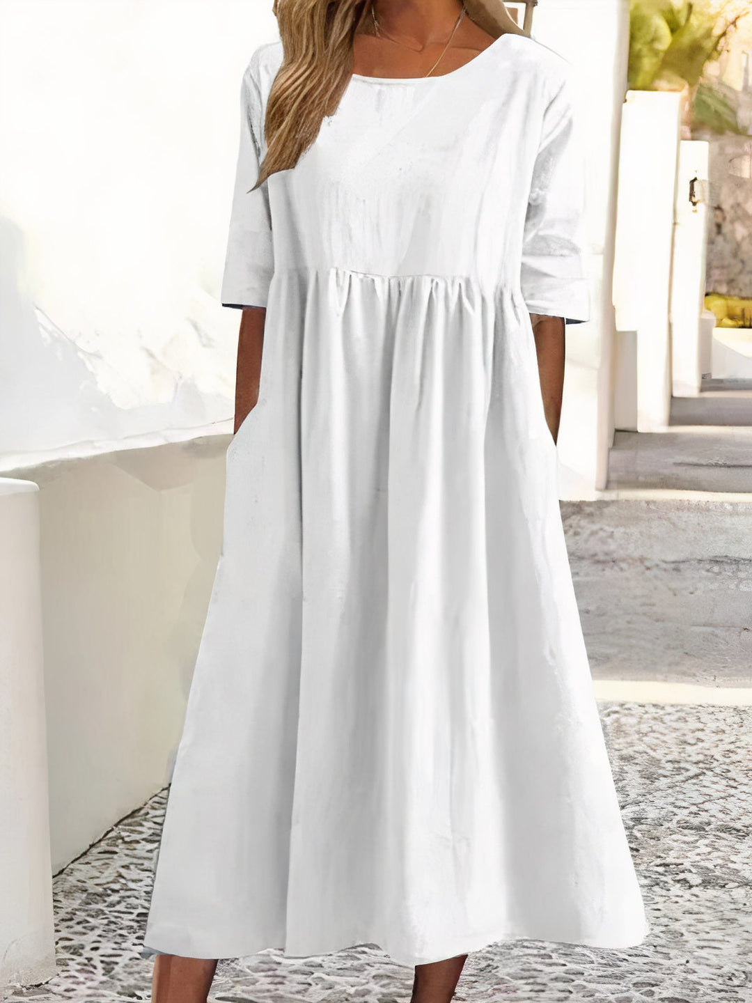 Levoire | Robe en coton élégante et confortable Blanc