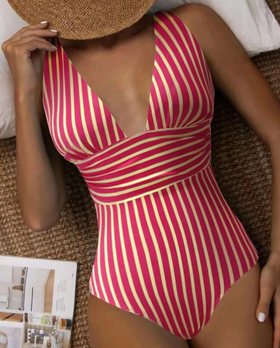 Levoire | Maillot De Bain Rayé Rot