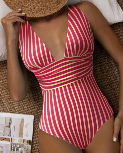 Levoire | Maillot De Bain Rayé Rot