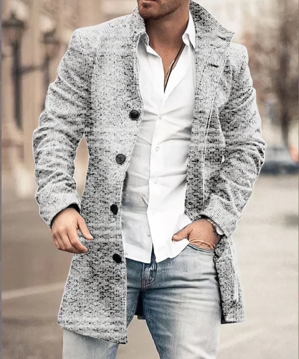 Levoire | Veste Pour Homme Intemporelle Gris (Fleur à pois)