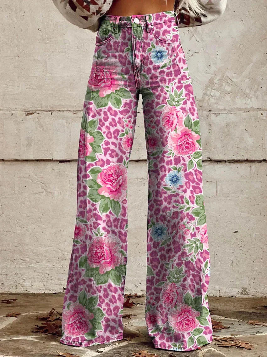 Levoire | Jean Vintage Pour Femmes Rosa Fleur
