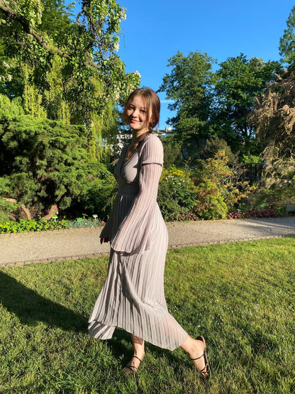Levoire | Robe Maxi Plissée Vintage Sans Manches