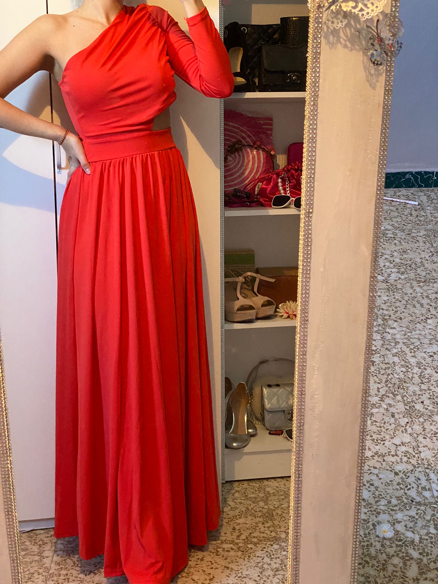 Levoire | Robe À Une Épaule À Manches Longues Avec Motif Découpé