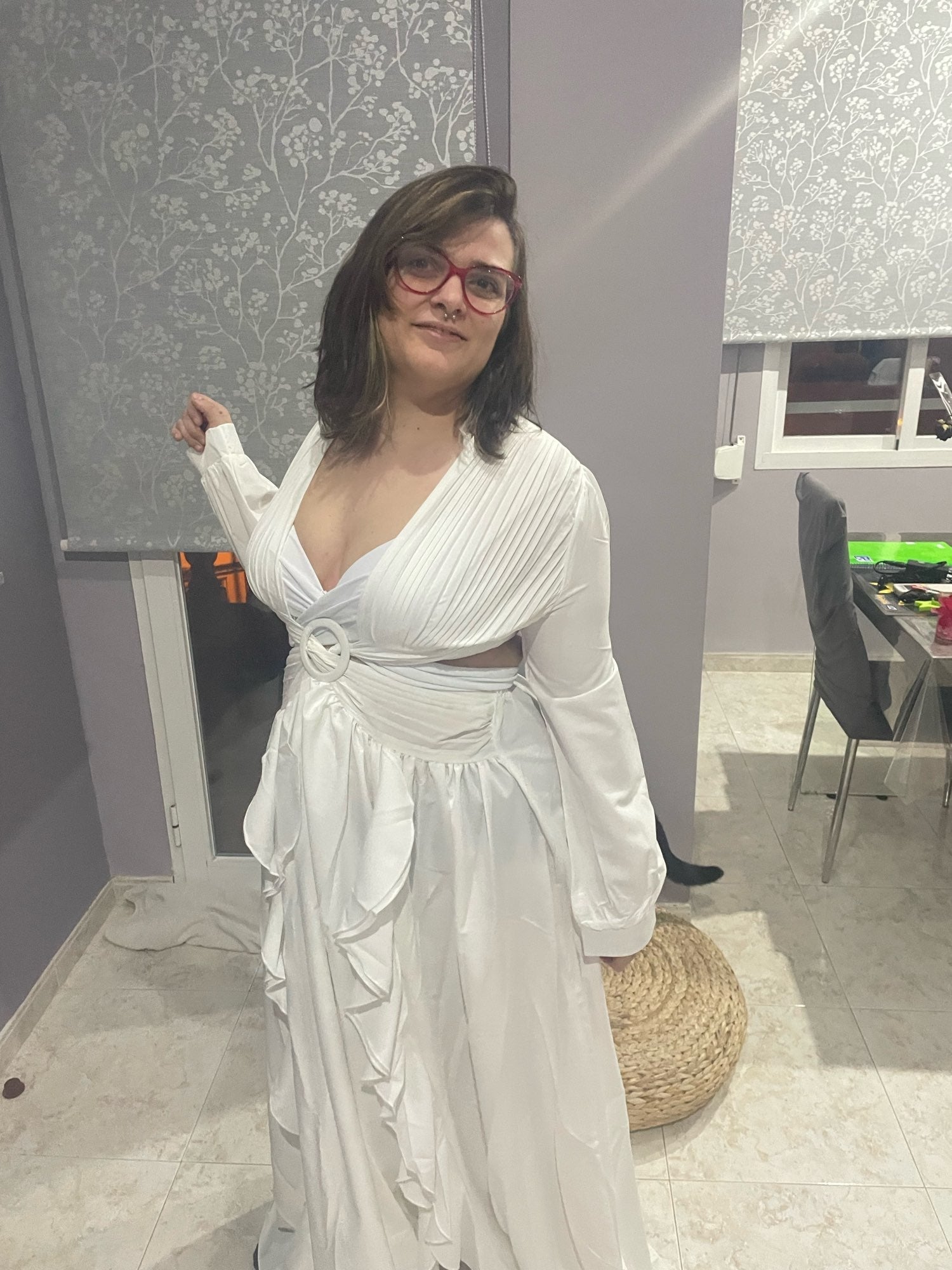 Levoire | Huleplissé Volant Manches Longues Robes Maxi