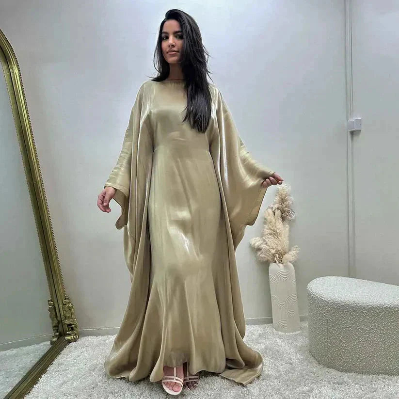 Levoire | Robe Maxi À Manches Chauve-Souris Beige Une taille pour tous