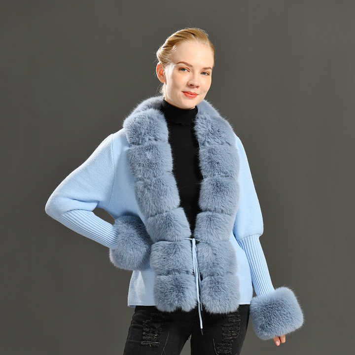 Levoire | Pull Femme De Luxe Avec Des Détails Élégants Bleu