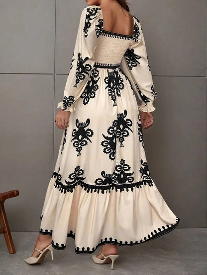 Levoire | Robe Maxi Élégante Avec Motif Géométrique