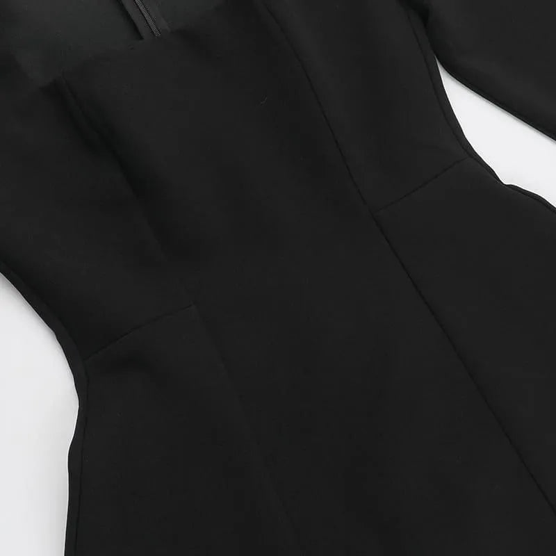 Levoire | Robe à manches longues avec col carré, Slim Fit