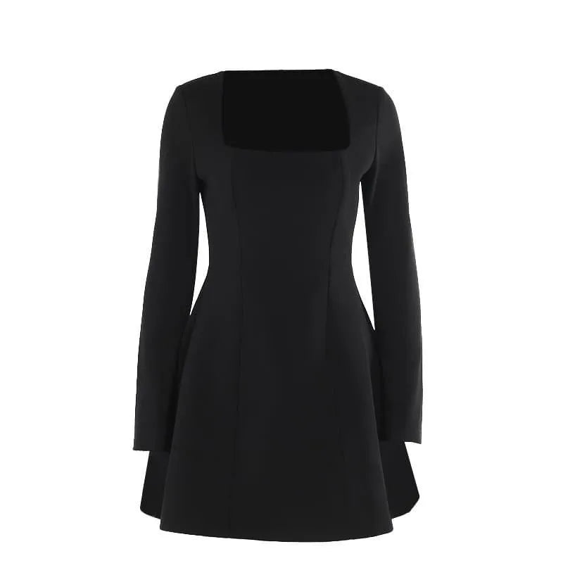 Levoire | Robe à manches longues avec col carré, Slim Fit
