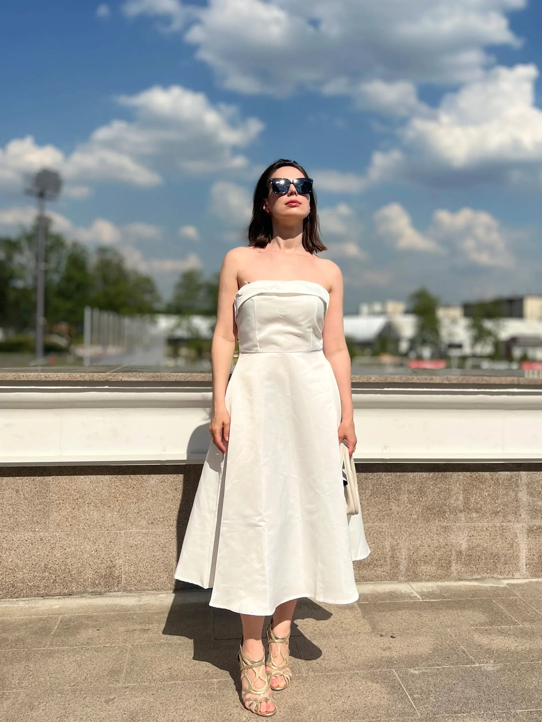 Levoire | Long Strapless White Dress