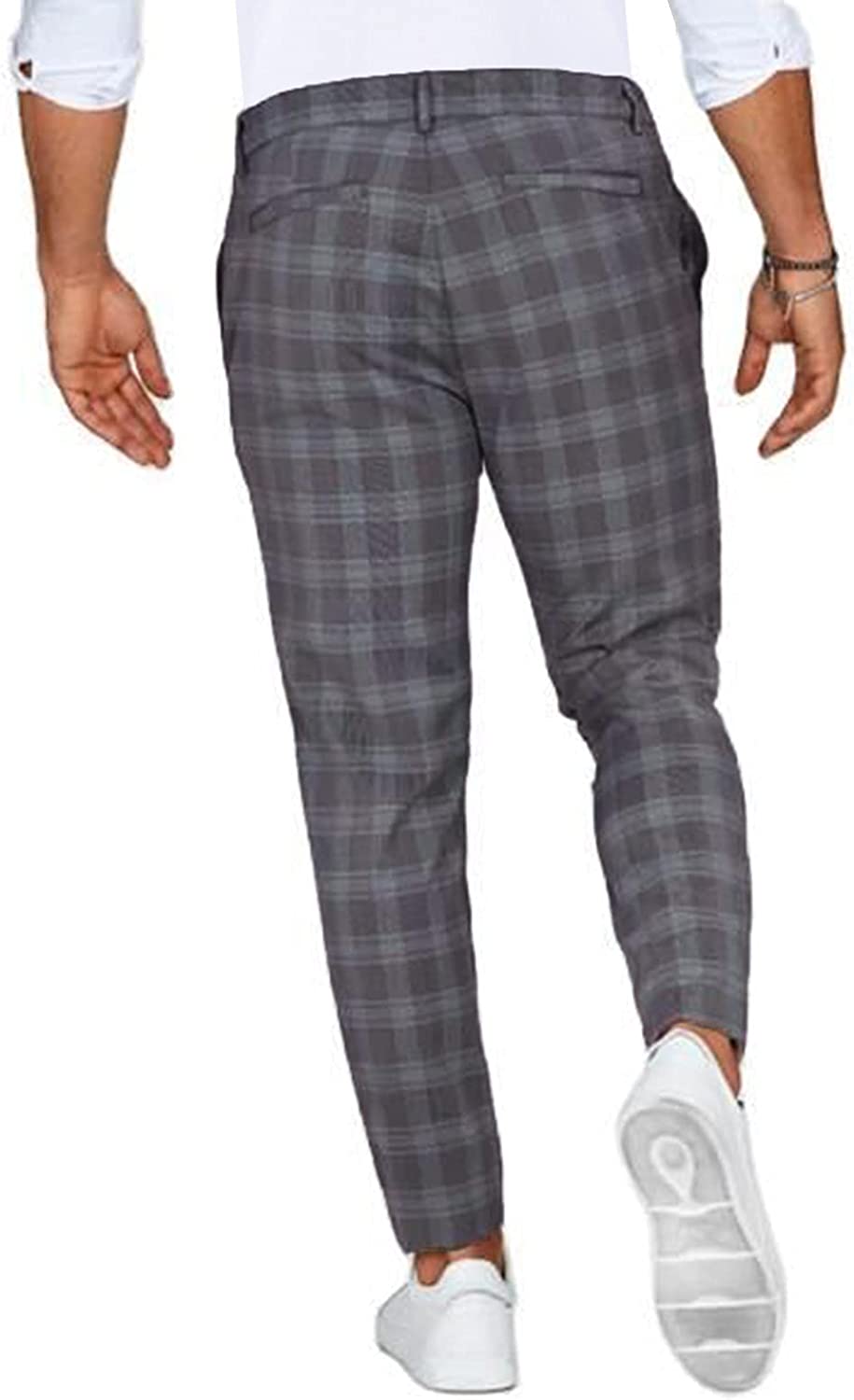 Levoire | Slim Fit Checked Pants With Pockets