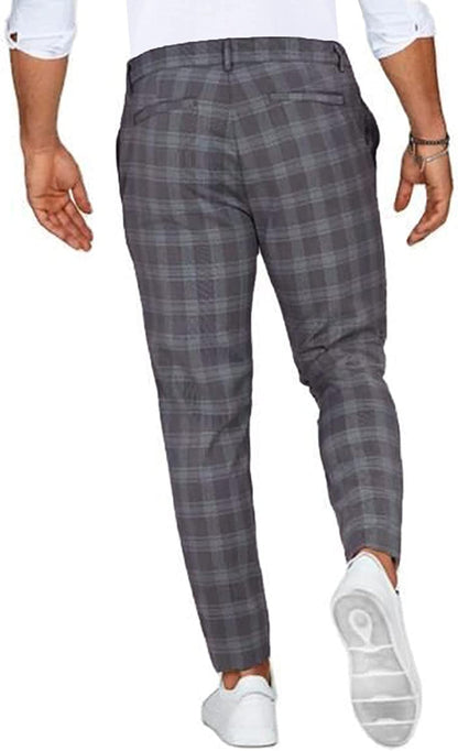 Levoire | Slim Fit Checked Pants With Pockets