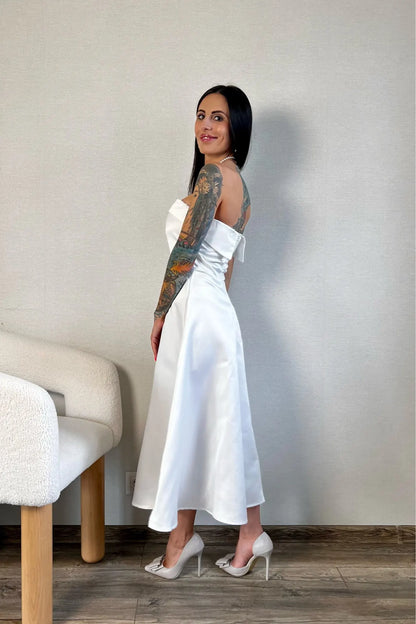 Levoire | Long Strapless White Dress
