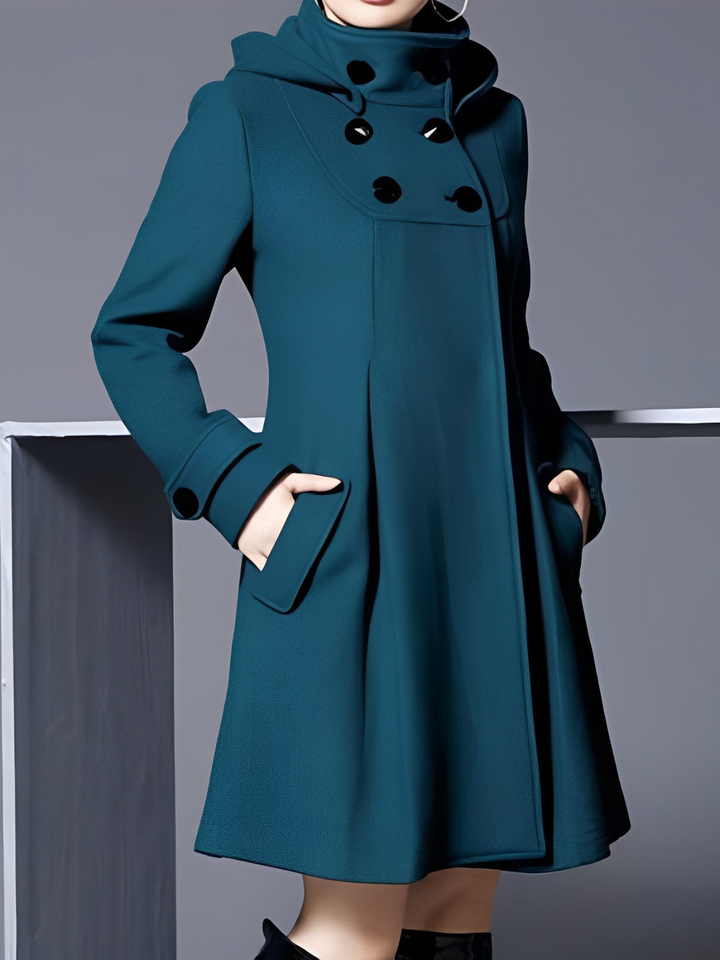 Levoire | Veste En Laine À Manches Longues Avec Capuche Bleu