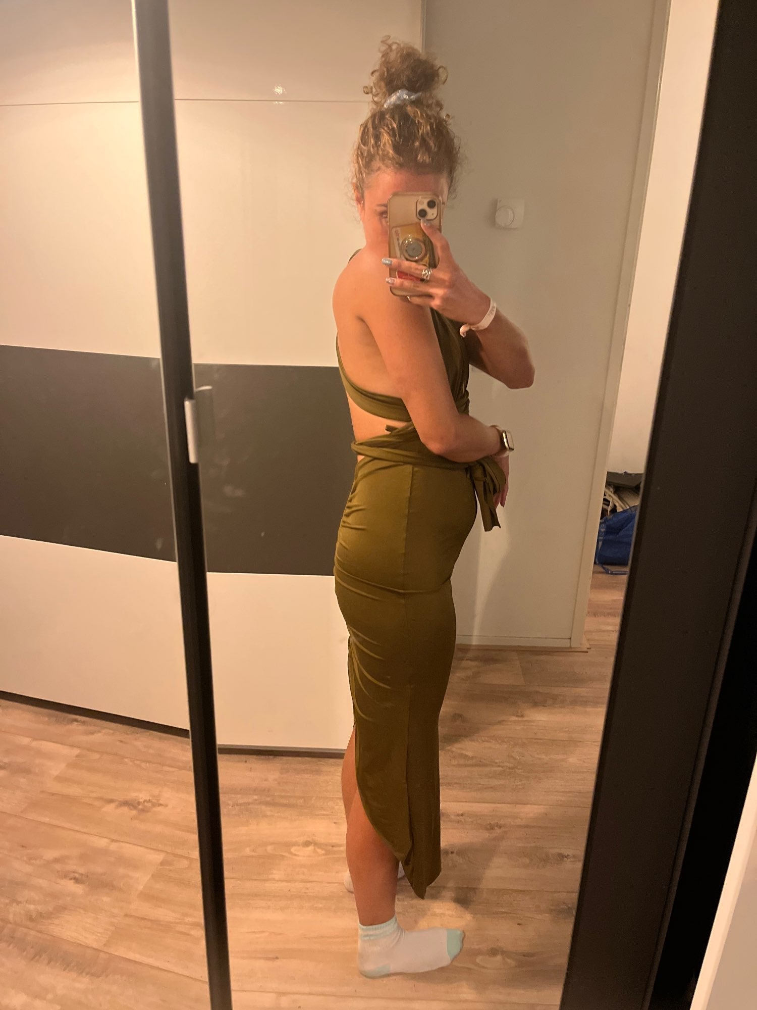 Levoire | Dyp V-Décolleté Dos Nu Sans Bretelles Maxi Robe