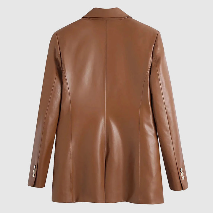 Levoire | Veste En Simili Cuir Mat Pour Femmes Avec Col