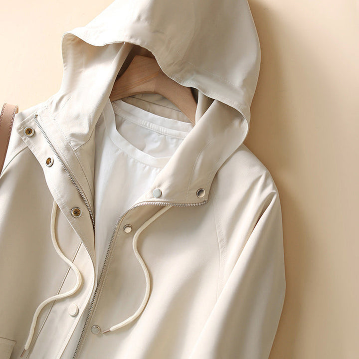 Levoire | Automne Détendu Taille Plus Trench-Coat À Capuche Pour Femmes