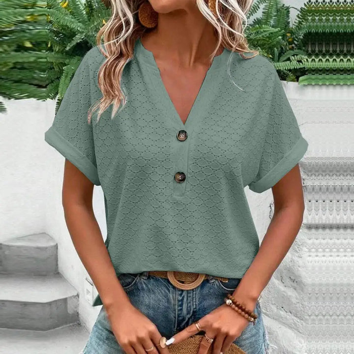 Levoire | Top V-Neck À Boutons Sans Effort