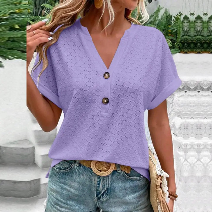Levoire | Top V-Neck À Boutons Sans Effort
