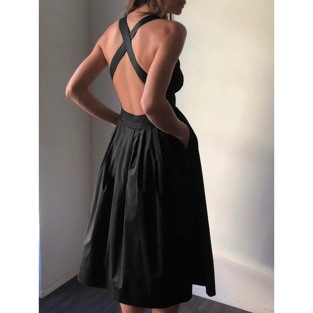 Levoire | Robe En Lin Respirante Avec Taille Élastique Noir