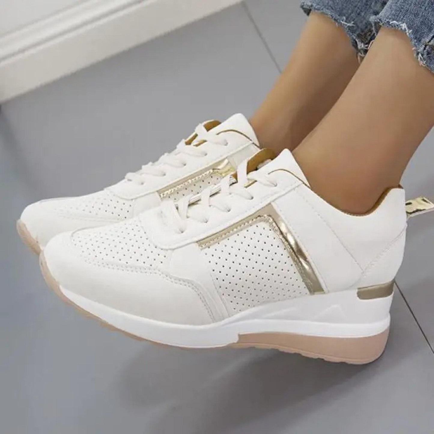 Levoire | Chaussures Plates Respirantes À Talon Compensé Confortables Blanc