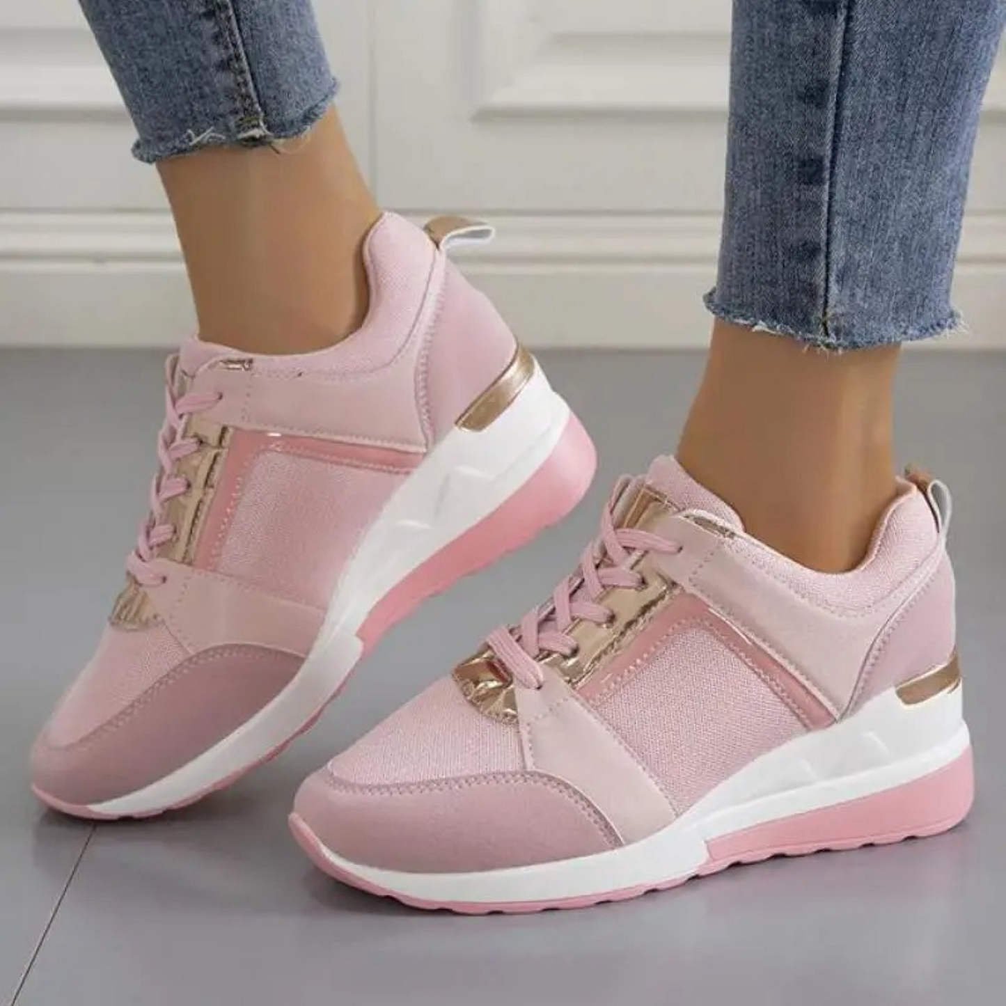 Levoire | Chaussures Plates Respirantes À Talon Compensé Confortables Rosa