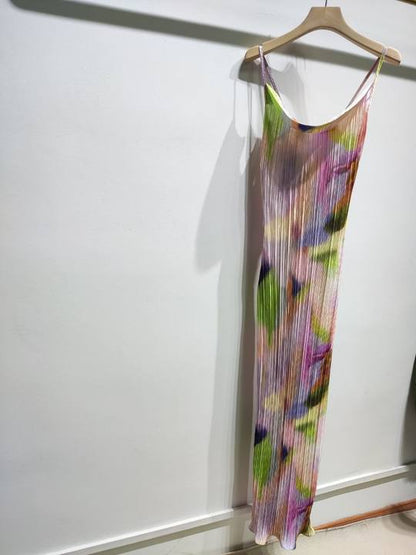 Levoire | Robe Maxi Plissée Imprimée Batik