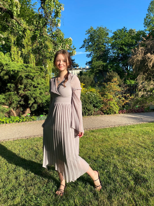 Levoire | Robe Maxi Plissée Vintage Sans Manches