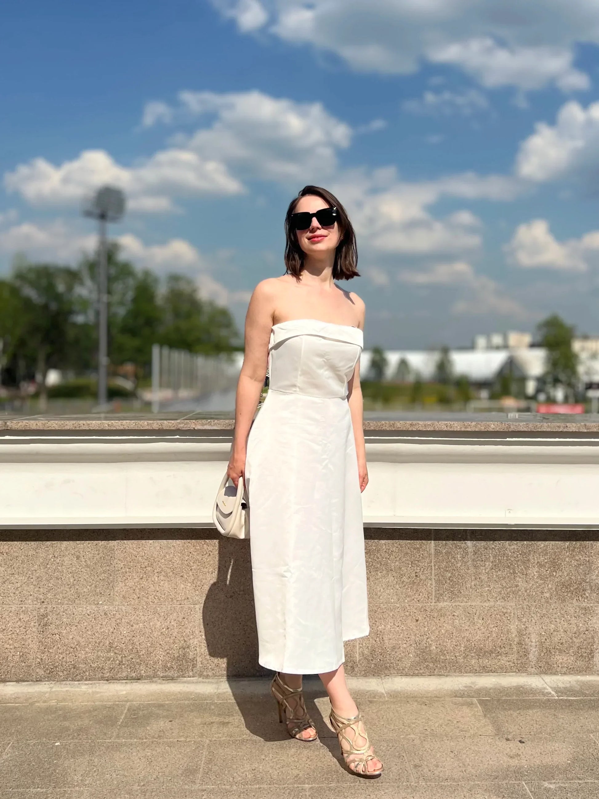 Levoire | Long Strapless White Dress