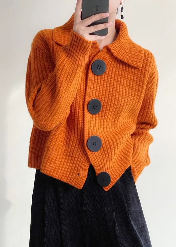 Levoire | Gilet À Boutons Pour Femmes Orange