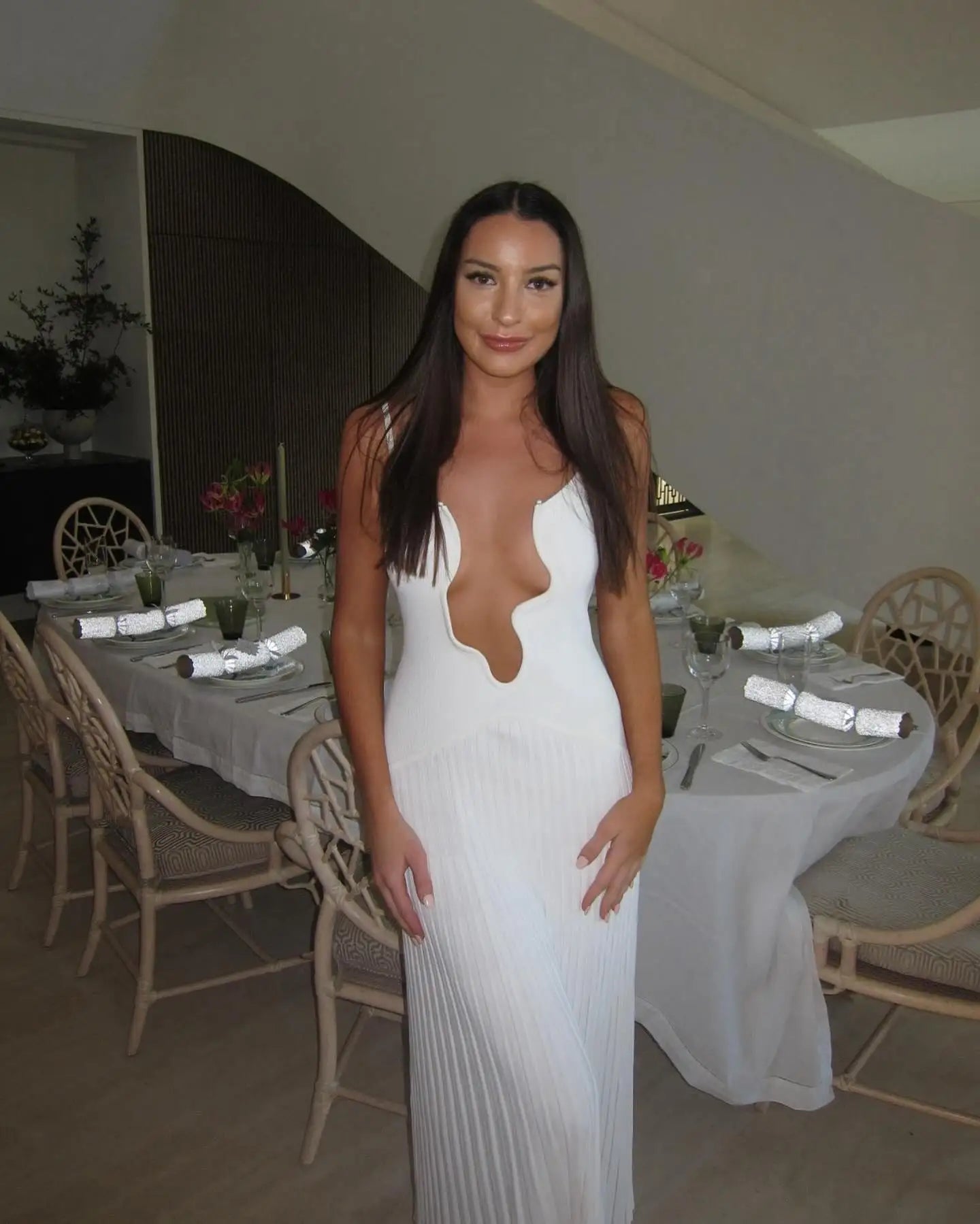 Levoire | Ouvert Robe Maxi À Col V Sans Manches