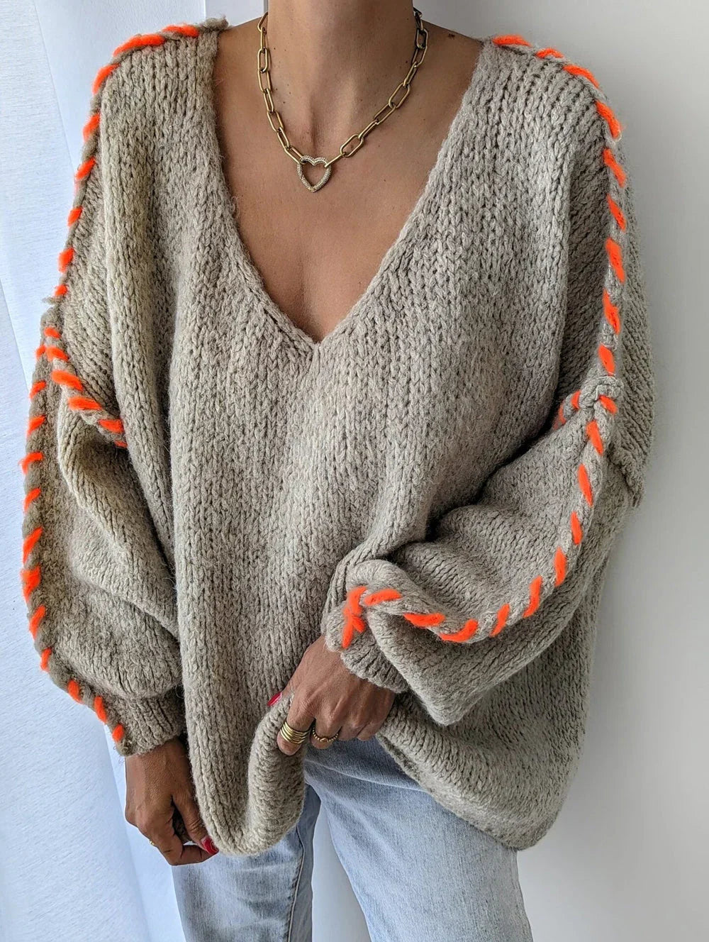 Levoire | Élégant Pull À Manches Longues Avec Imprimé Étonnant