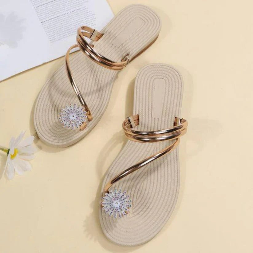Levoire | Sandales Avec Un Motif De Flocons De Neige Or