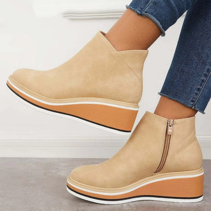 Levoire | Bottes en cuir avec fermeture éclair Khaki