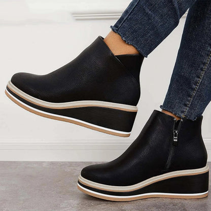 Levoire | Bottes en cuir avec fermeture éclair Noir