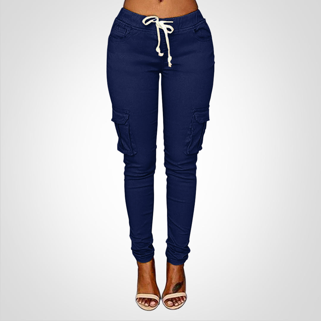 Levoire | Pantalons Ajustables À Élastique Bleu foncé