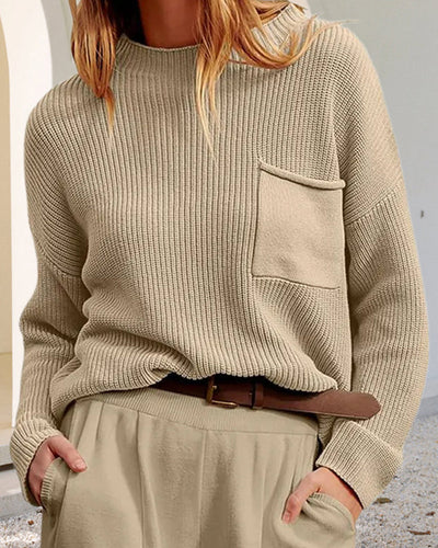 Levoire | Beau Pull Avec Col Rond, Manches Longues Et Poches Pour Femmes